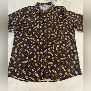 San Diego Padres BDA Short Sleeve Hawaiian Shirt Men XL Baseball Southwest EUC